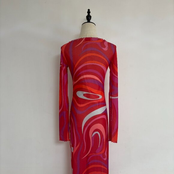 Pucci Marmo Sheer Tulle Maxi Dress - Picture 11 of 13